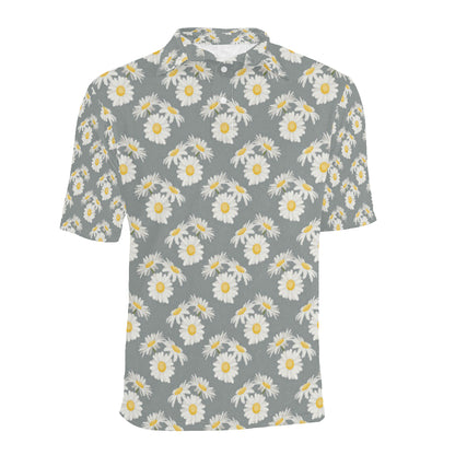 Daisy Pattern Print Design DS09 Men Polo Shirt
