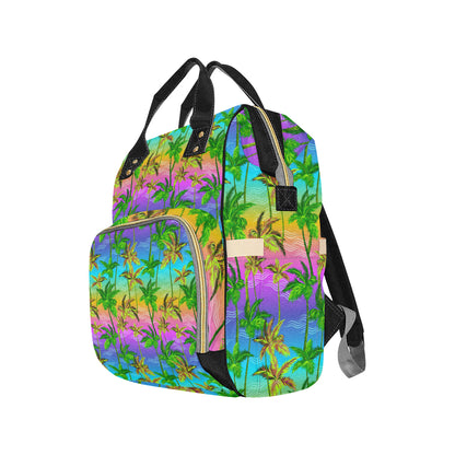 Palm Tree Rainbow Pattern Diaper Bag Backpack