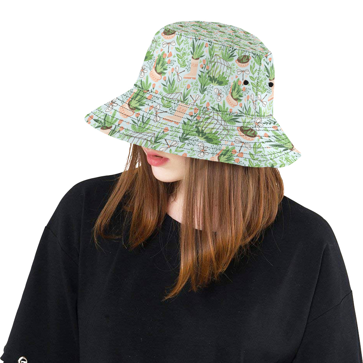 Gardening Pattern Print Design G04 Unisex Bucket Hat