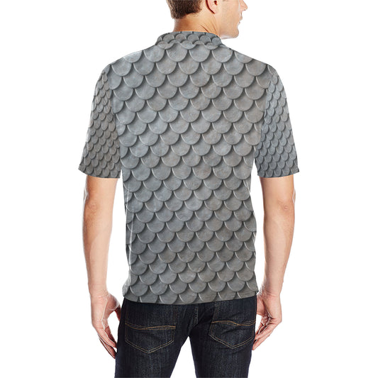 Armor Scales Pattern Print Design 03 Men Polo Shirt