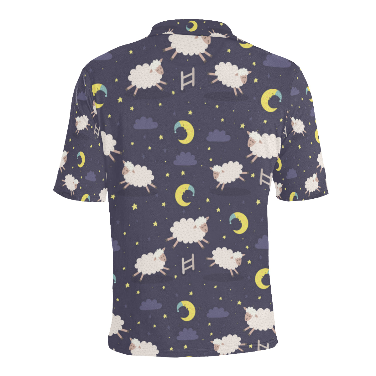 Sheep Night Pattern Print Design 02 Men Polo Shirt