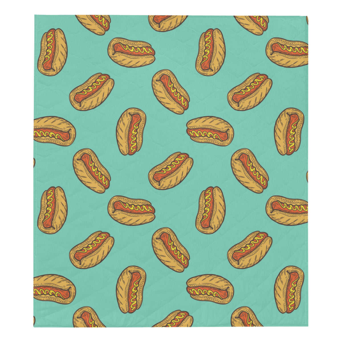 Hot Dog Pattern Print Design 04 Premium Quilt