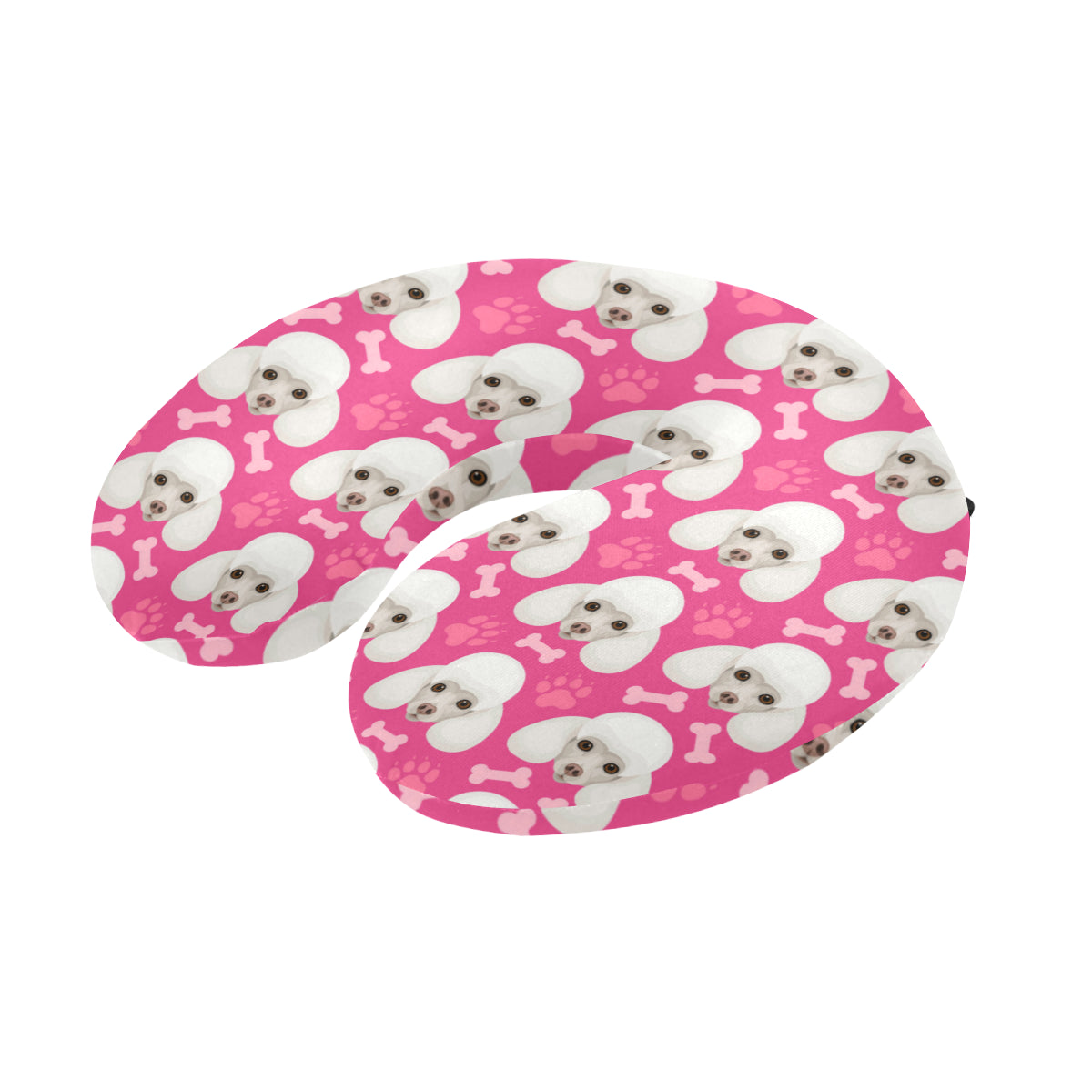 Poodle Pattern Print Design A04 U-Shaped Travel Neck Pillow