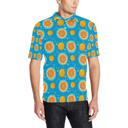 Grapefruit Pattern Print Design GF03 Men Polo Shirt