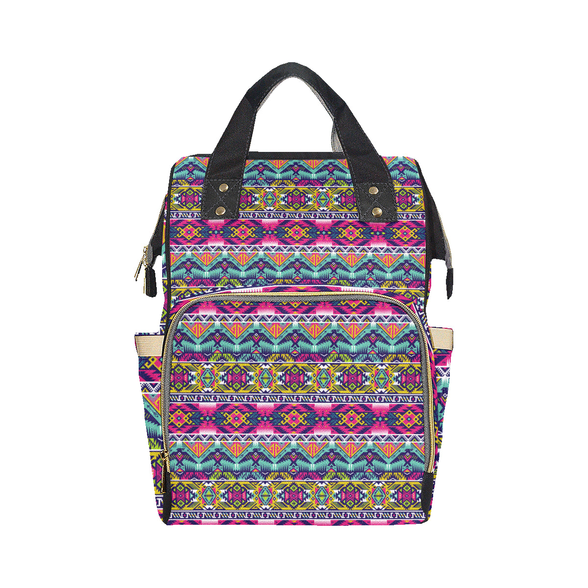Indian Navajo Color Themed Design Print Diaper Bag Backpack