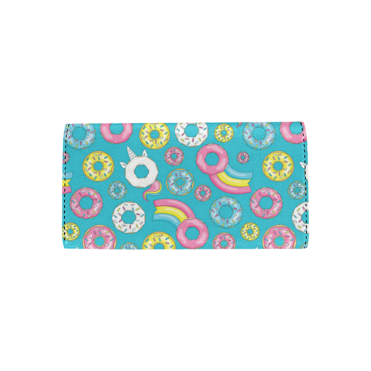 Donut Pattern Print Design DN013 Women's Trifold Wallet
