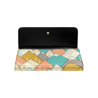 Mountain Pattern Print Design 02 Women's Trifold Wallet