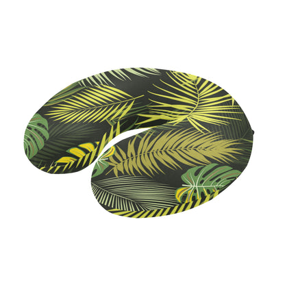Palm Leaf Pattern Print Design A05 U-Shaped Travel Neck Pillow