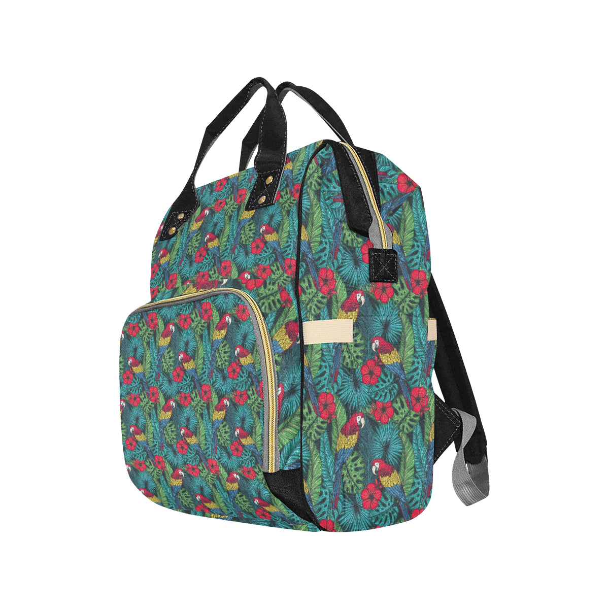 Parrot Pattern Print Design A05 Diaper Bag Backpack