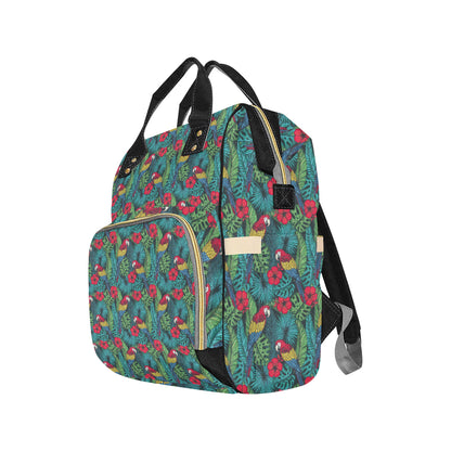 Parrot Pattern Print Design A05 Diaper Bag Backpack