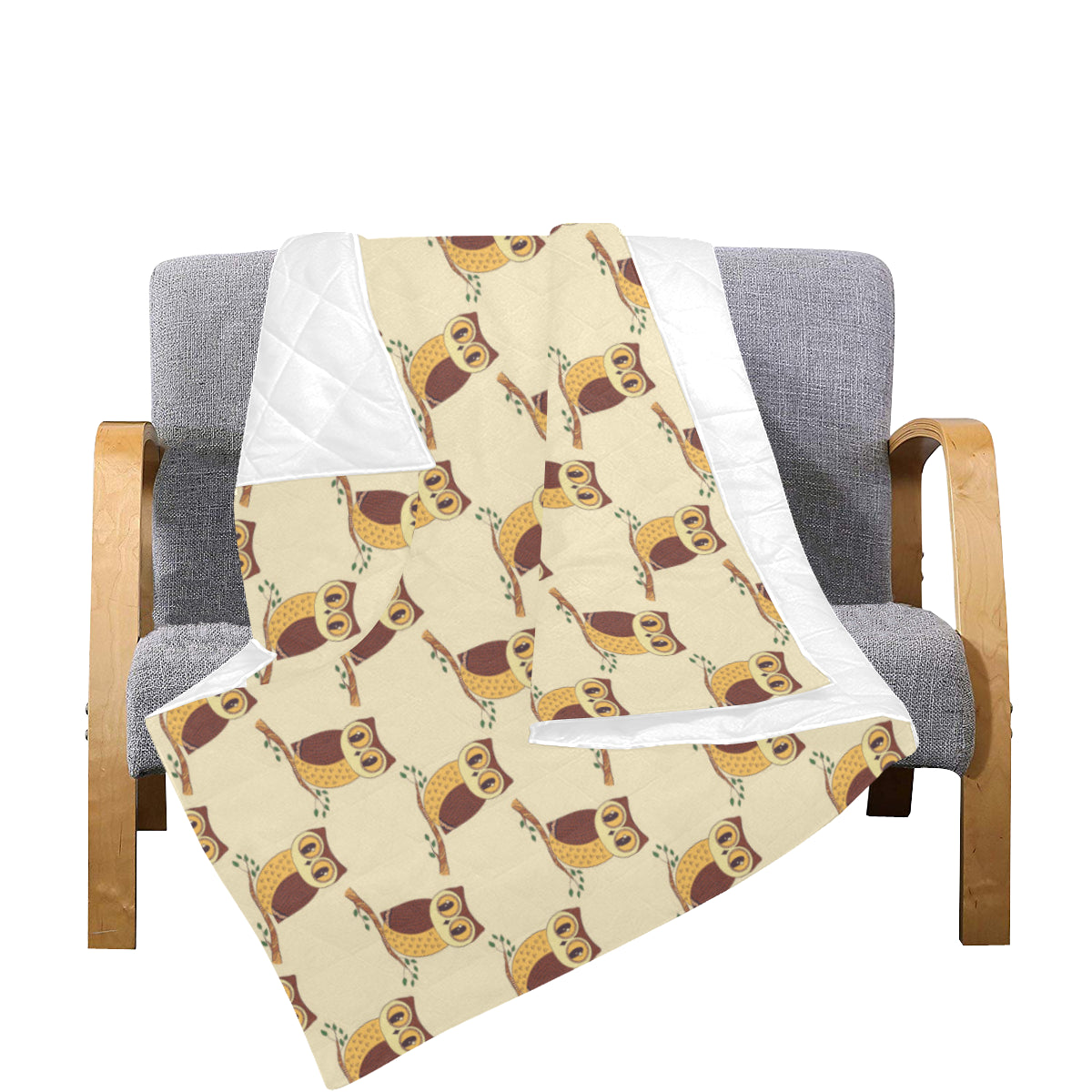 Owl Pattern Print Design A07 Premium Quilt