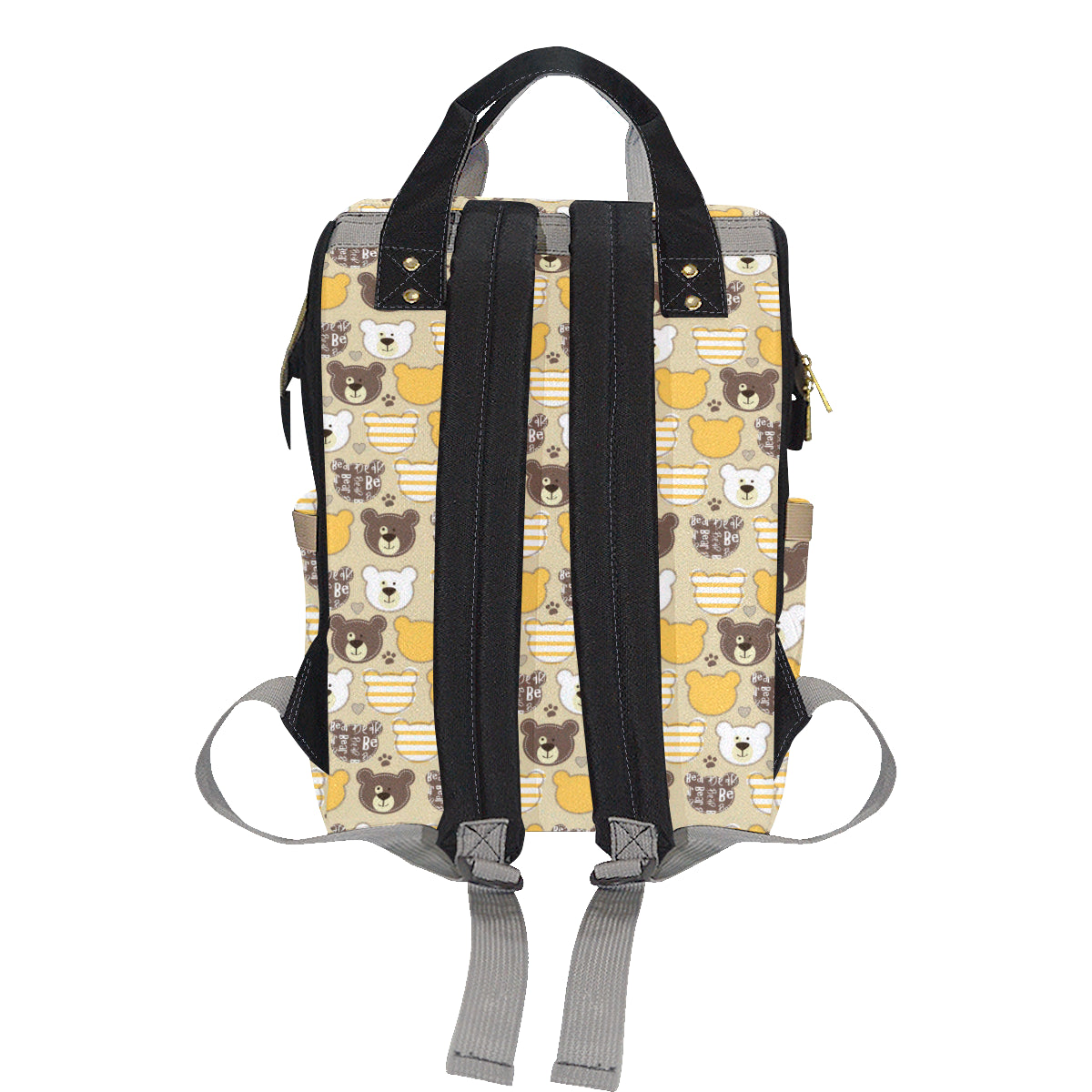 Bear PatchworkPattern Print Design 01 Diaper Bag Backpack