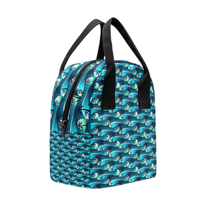 Beach Wave Design Print Insulated Lunch Bag