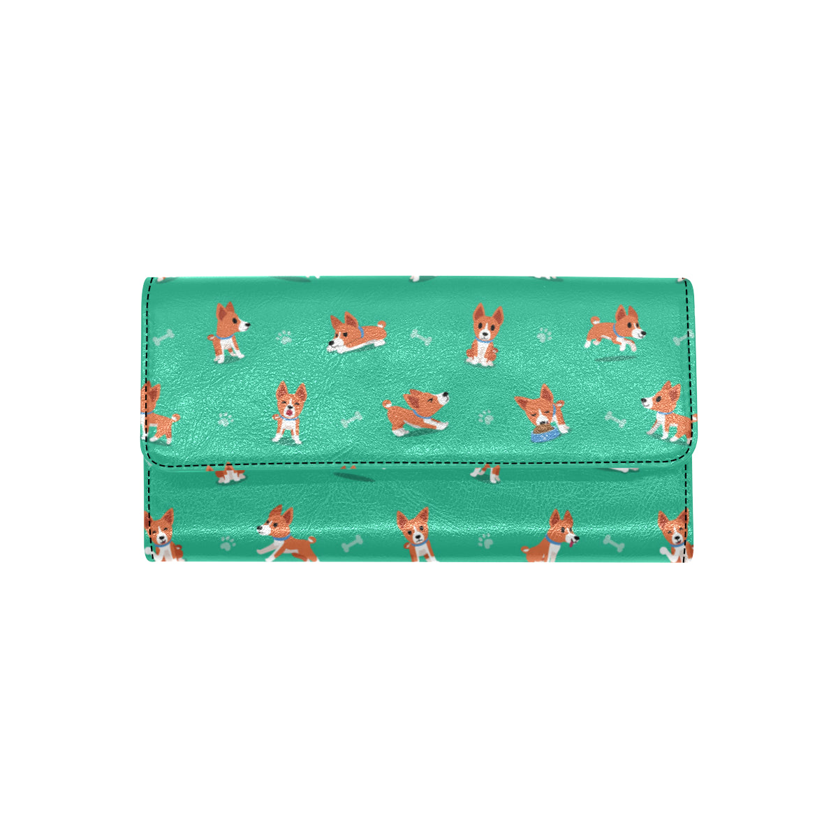 Basenji Pattern Print Design 02 Women's Trifold Wallet