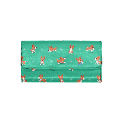 Basenji Pattern Print Design 02 Women's Trifold Wallet