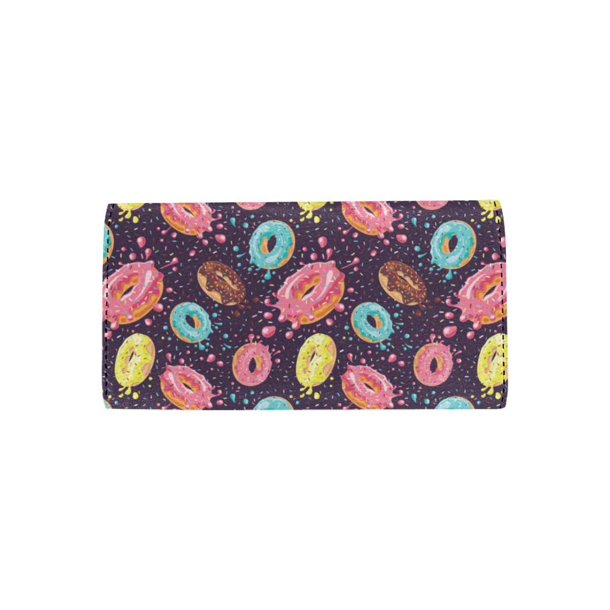 Donut Pattern Print Design DN03 Women's Trifold Wallet
