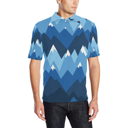 Mountain Pattern Print Design 04 Men Polo Shirt