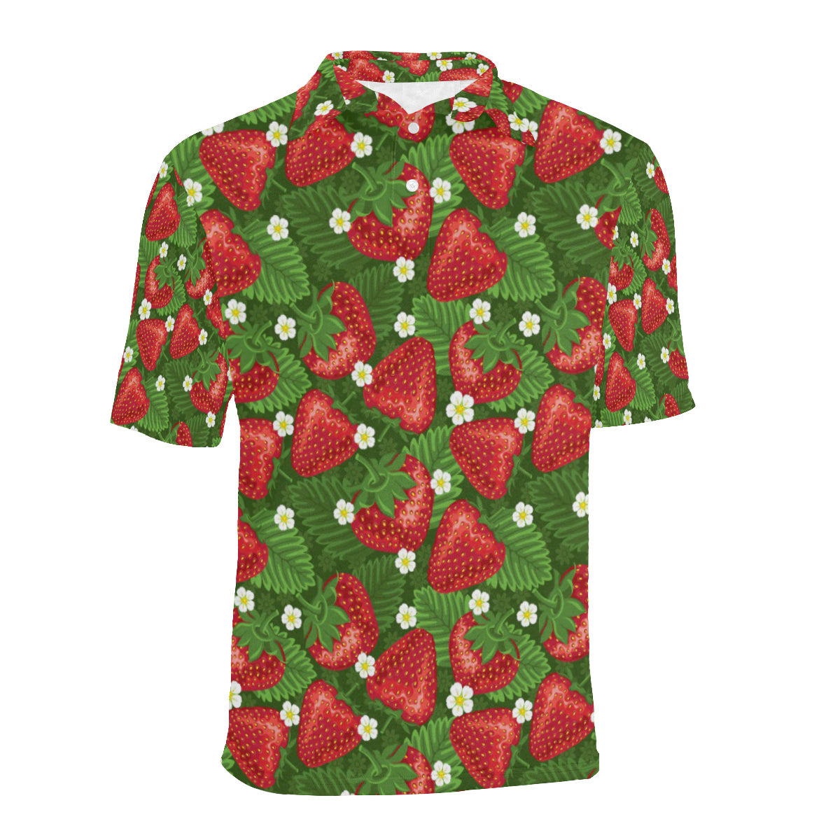 Strawberry Pattern Print Design SB05 Men Polo Shirt