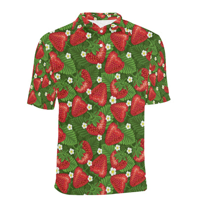 Strawberry Pattern Print Design SB05 Men Polo Shirt