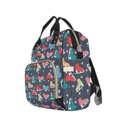 Ice Skate Pattern Print Design 04 Diaper Bag Backpack