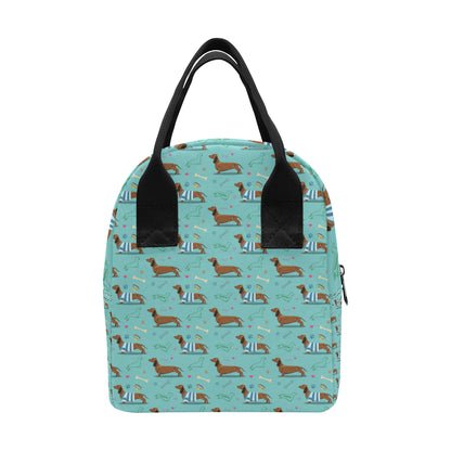 Dachshund Paw Decorative Print Pattern Insulated Lunch Bag