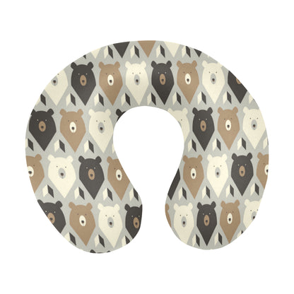 Bear Pattern Print Design 04 U-Shaped Travel Neck Pillow