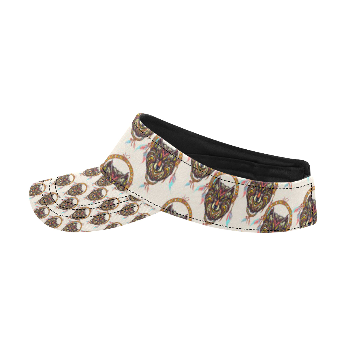 Wolf Tribal Dream Catcher Design Print Unisex Sun Visor