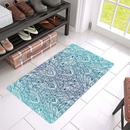 Angel Wings Boho Design Themed Print Rubber Doormat