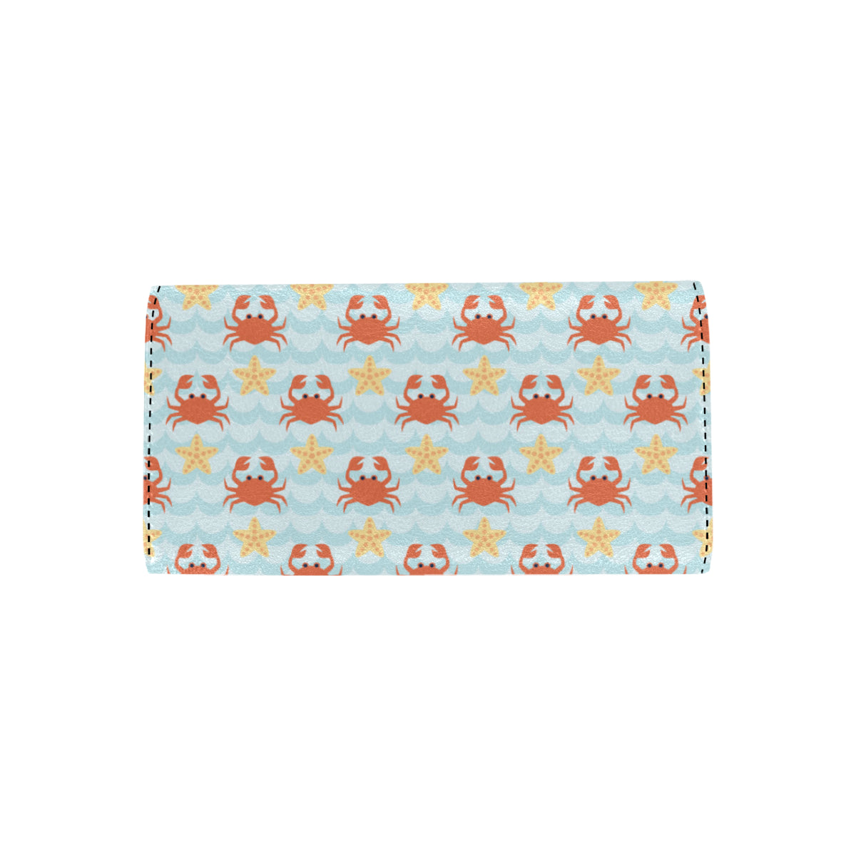 Crab Pattern Print Design 03 Women's Trifold Wallet