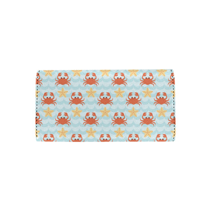 Crab Pattern Print Design 03 Women's Trifold Wallet