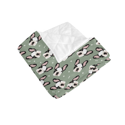 Boston Terrier Pattern Print Design 05 Premium Quilt