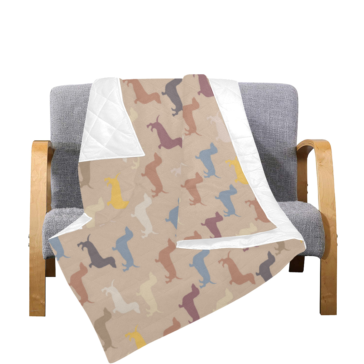 Dachshund Pattern Print Design 03 Premium Quilt