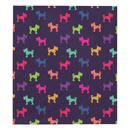 Schnauzers Pattern Print Design A05 Premium Quilt