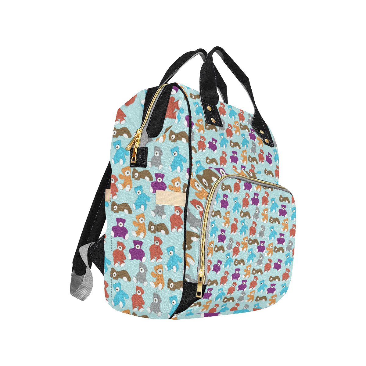 Bear Cute Pattern Print Design 03 Diaper Bag Backpack