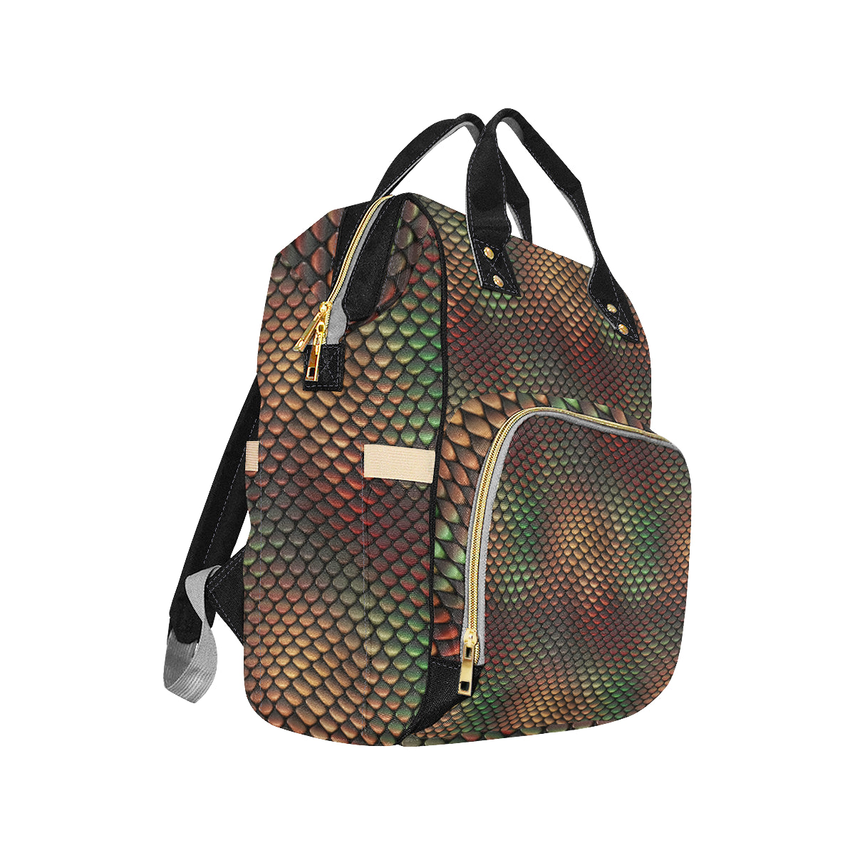 Snake Skin Colorful Print Diaper Bag Backpack