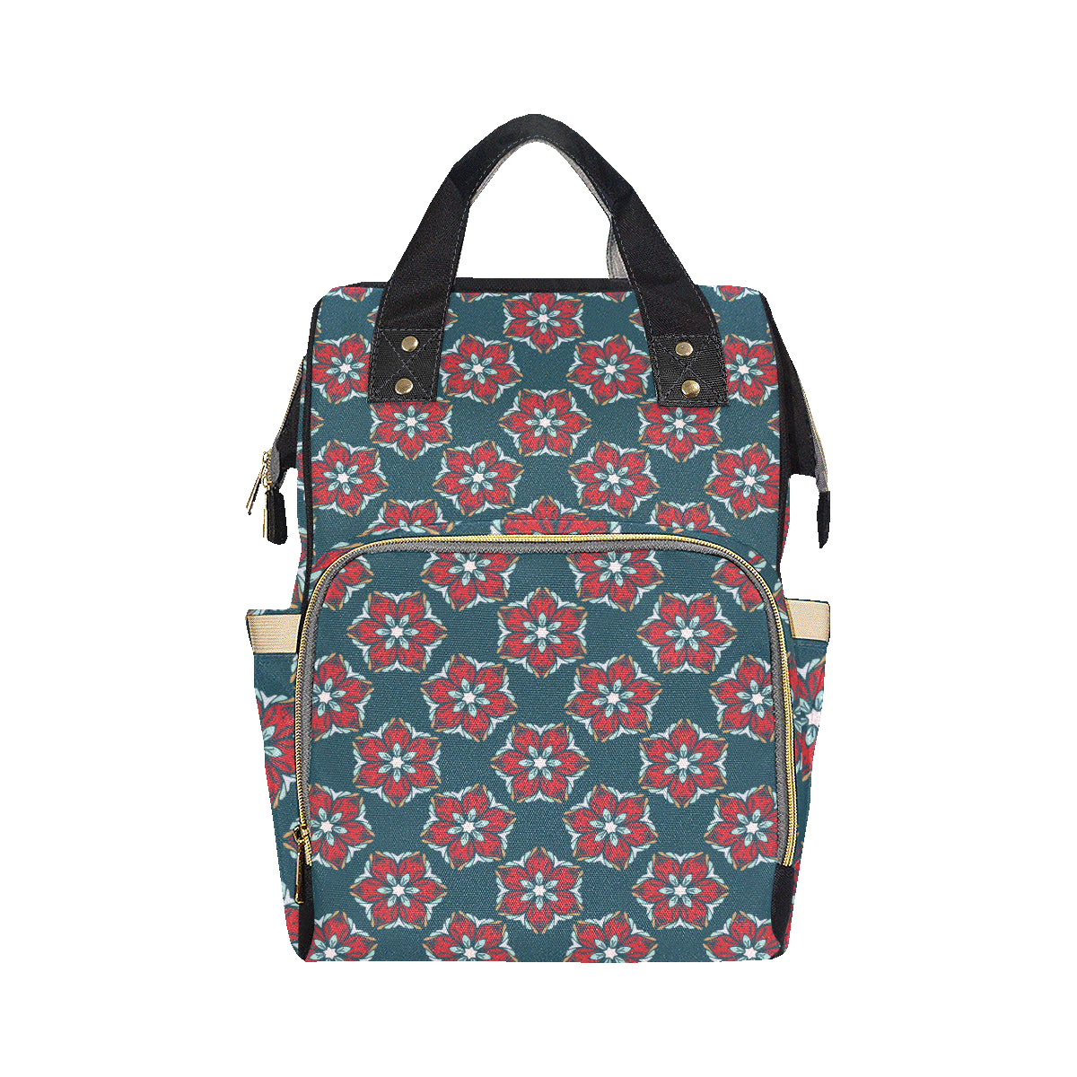 Poinsettia Pattern Print Design A03 Diaper Bag Backpack