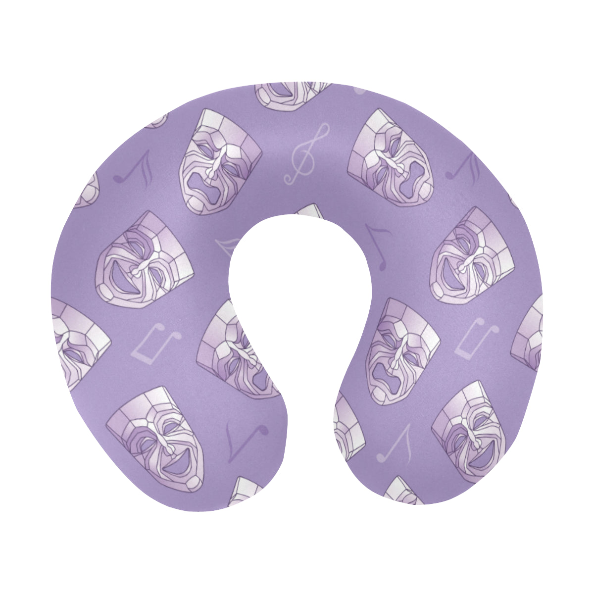 Acting Mask Pattern Print Design 05 U-Shaped Travel Neck Pillow