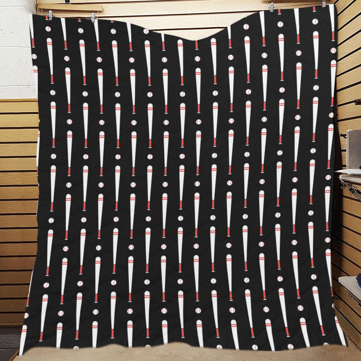 Baseball Pattern Print Design 03 Premium Quilt