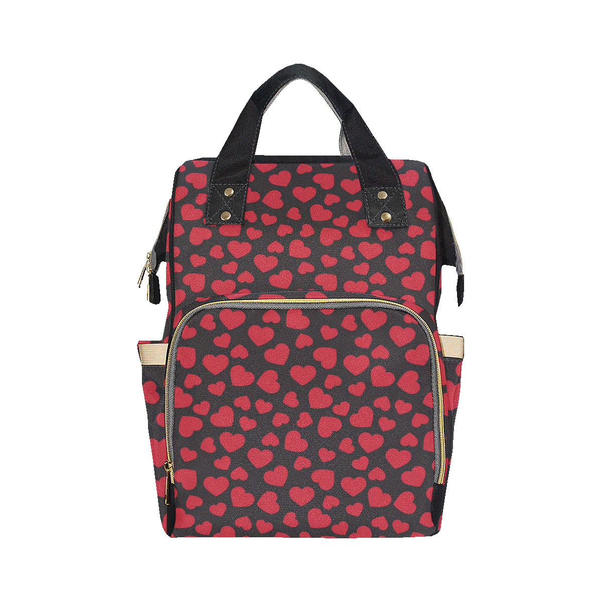 Heart Red Pattern Print Design HE01 Diaper Bag Backpack