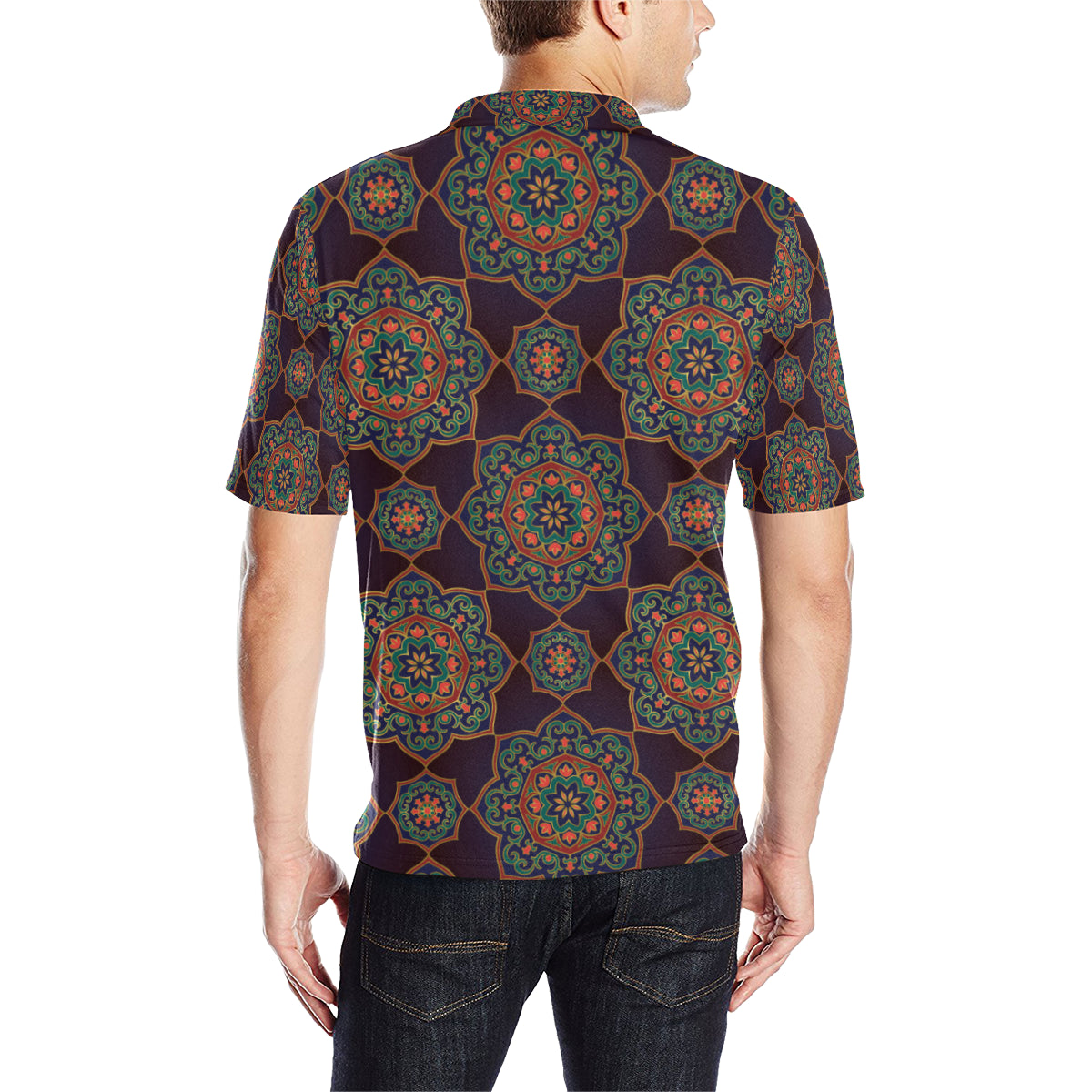Medallion Pattern Print Design 03 Men Polo Shirt
