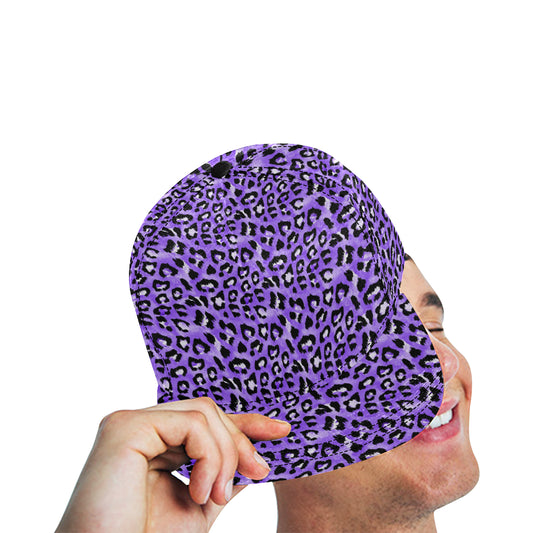 Leopard Purple Skin Print Snapback Cap