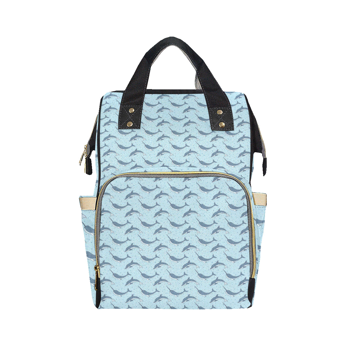 Narwhal Dolphin Print Diaper Bag Backpack