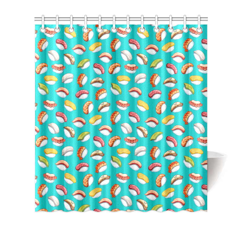 Sushi Themed Print Shower Curtain