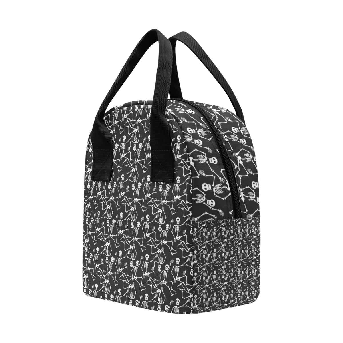 Skeleton Themed Print Insulated Lunch Bag