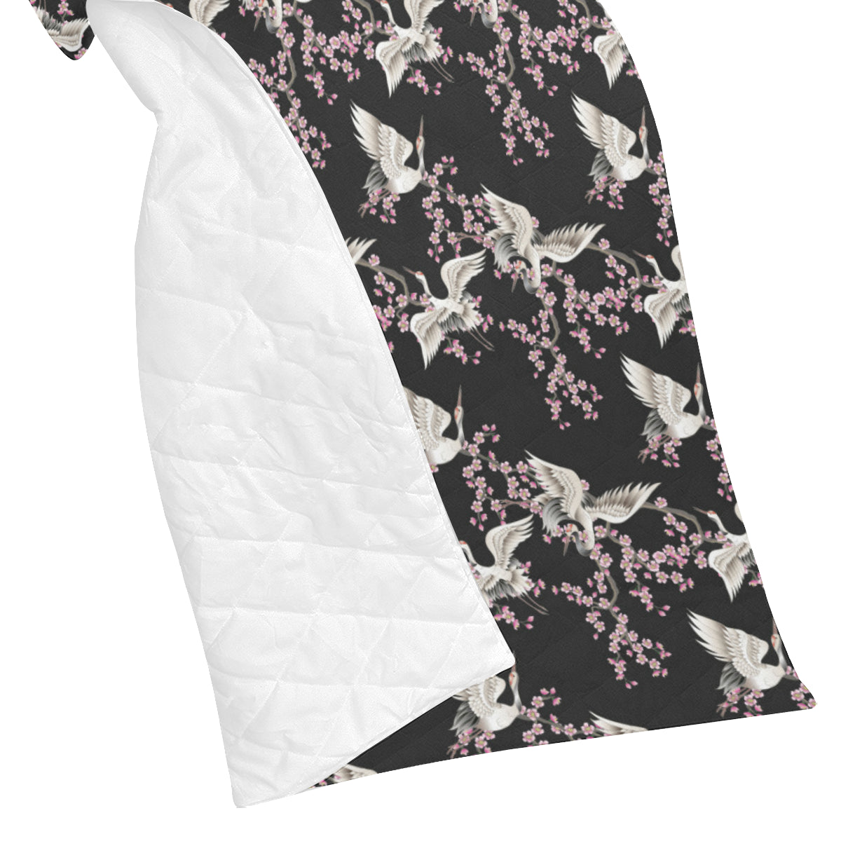 Crane Pattern Print Design 01 Premium Quilt