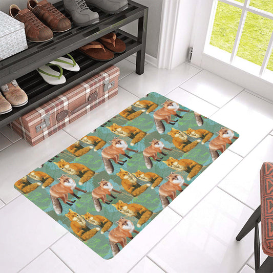 Fox Autumn leaves Themed Rubber Doormat