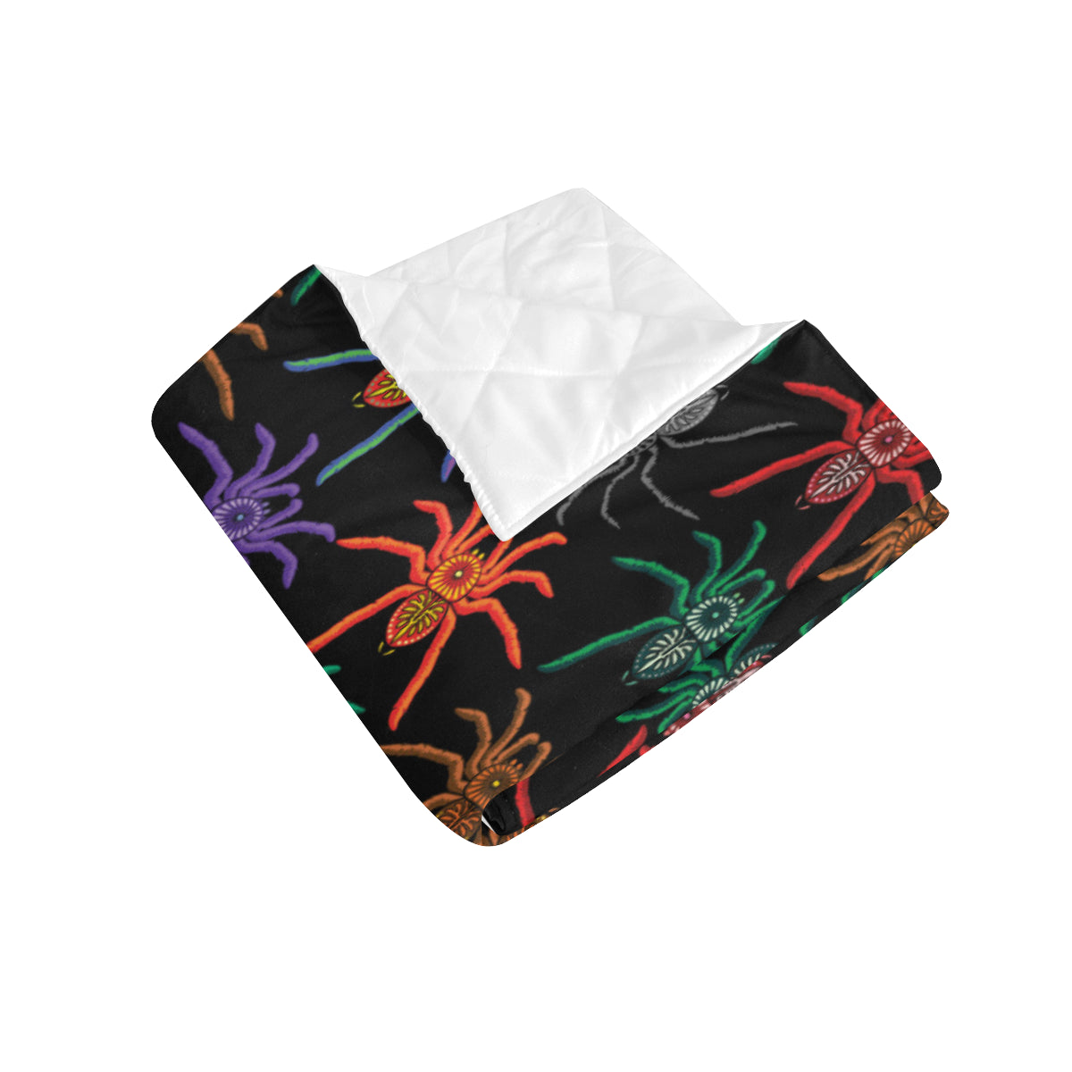 Tarantula Neon Color Pattern Print Design 03 Premium Quilt