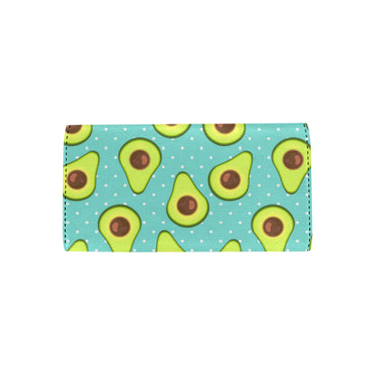 Avocado Pattern Print Design AC012 Women's Trifold Wallet