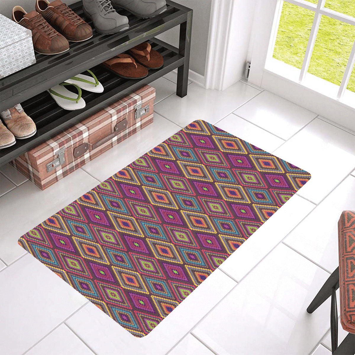 Southwestern Print Rubber Doormat