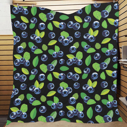 Blueberry Pattern Print Design BB03 Premium Quilt